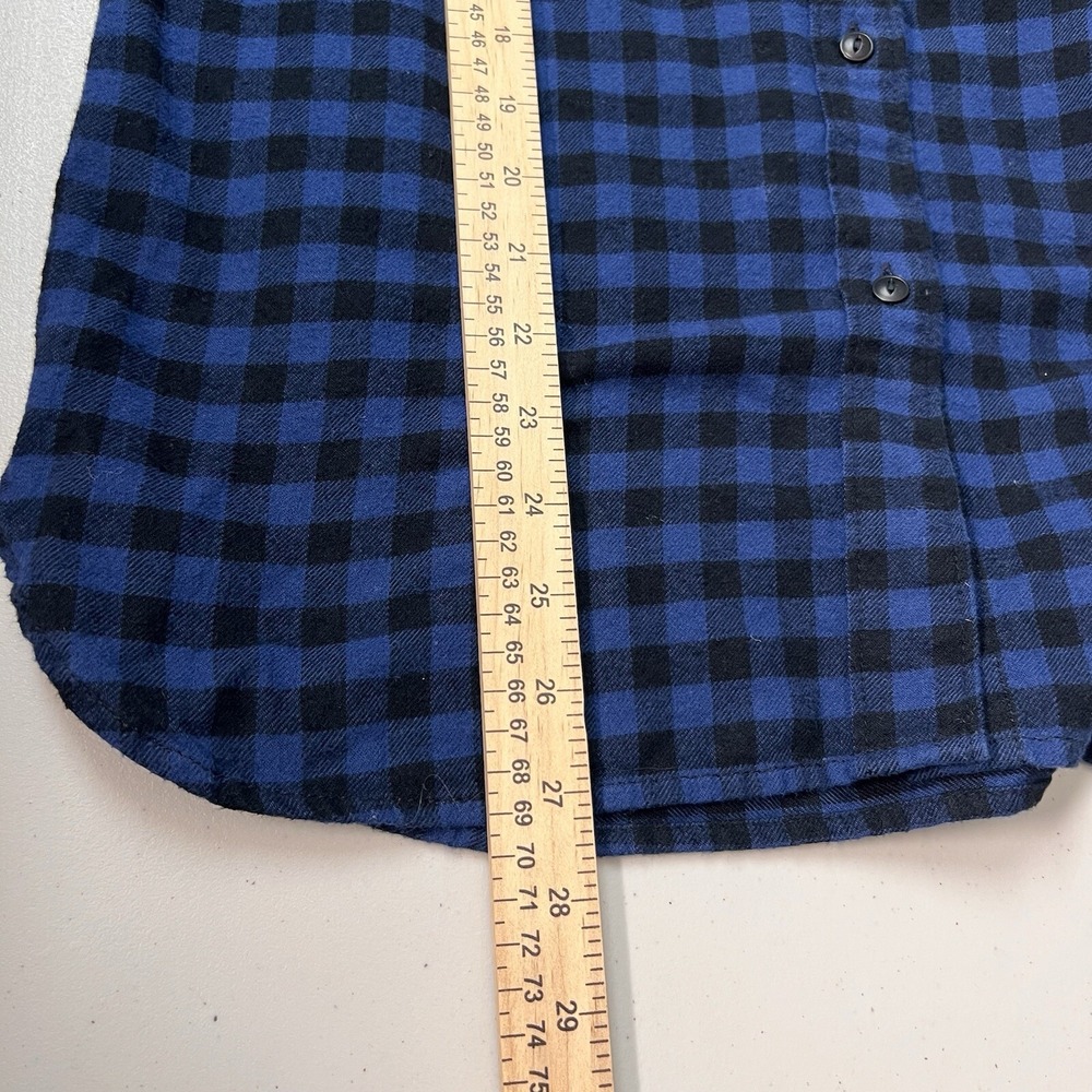 Madewell Shirt Womens Slim Medium Flannel Blue Black Gingham Cabincore Cabincore - Picture 10 of 10